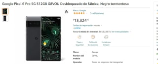 Google Pixel 6 pro 512GB por $13324