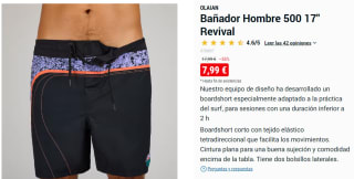 Bañador de Hombre Olaian 500 17" Revival por 7.99€