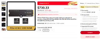 WD Black SSD SN700 de 500 GB por $567 en AliExpress con voucher