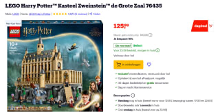 LEGO Harry Potter™ Kasteel Zweinstein™ de Grote Zaal 76435 voor €125,99 bij Bol
