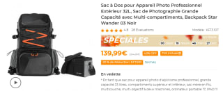 Sac à Dos pour Appareil Photo Professionnel KF Concept à 139,99€