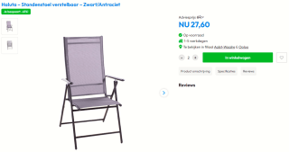 Haluta – Standenstoel-set verstelbaar zwart of wit voor €27,60 bij Timco Voordeelmarkt