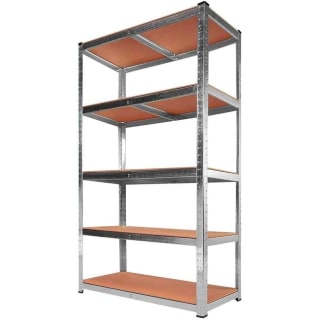 Estantería Metálica Almacenaje de Acero Galvanizado + 5 Baldas MDF, 180 x 90 x 40cm, Modular, Baldas Ajustables, por 19,95€