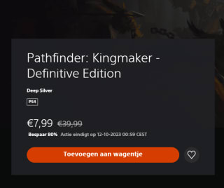 Pathfinder: Kingmaker - Definitive Edition voor €7,99 in de Playstation Store
