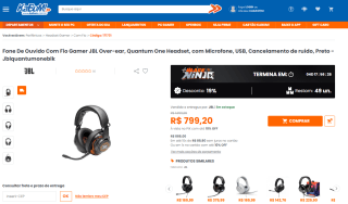 Headset Gamer da JBL, modelo Quantum One - R$ 799,20