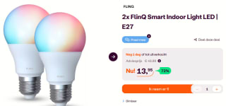 FlinQ – Smart Indoor Light – E27- 2-pack voor €13,95 bij Ibood