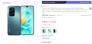 HONOR 200 Lite 5G 8GB+256GB por 178€ (cuenta nueva por 166€)