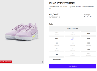 Zapatillas de Tenis para Mujer Nike ZOOM COURT PRO CLAY por 44€