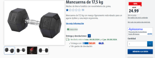 Mancuerna de 17,5 kg por 24,99€