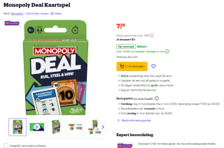 Monopoly Deal voor €7,39 via Bol