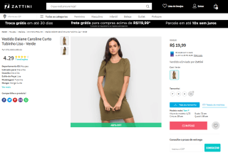 Vestido Daiane Caroline, modelo Tubinho Liso - R$ 19,99