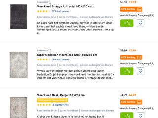 Tot 40% korting op diverse geselecteerde vloerkleden bij de Gamma