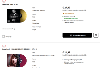 Alle Vinyl en CD's 1+1 gratis bij de Mediamarkt in België