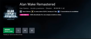 Gratis Videojuego Alan Wake Remastered Xbox