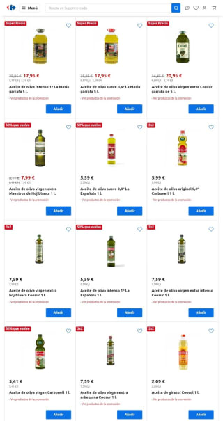 Las Mejores Ofertas en Aceite desde Carrefour.