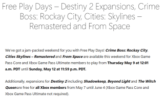 Diverse games gratis te spelen tijdens de Xbox Free Play Days