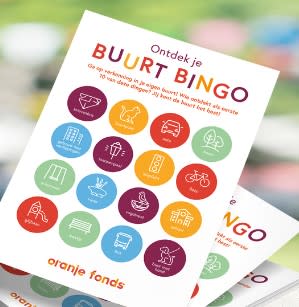 Gratis Buurt Bingo kaarten bij het Oranje Fonds