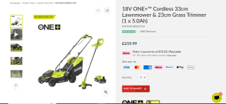 Ryobi ONE+ 18V Lawnmower & Trimmer Set – £219.99