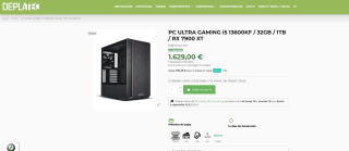 PC GAMING i5 13600KF B760 32GB DDR5 6000MHz 1TB NVME SAMSUNG 980 por 1.629€