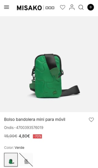 Bolso Bandolera mini para móvil por 4,80€.