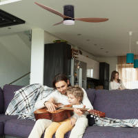 Ventilador de techo Jocca con 3 aspas, acabados de madera, 6 velocidades por 66.23€ (Cuenta Nueva 54.23€)