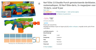 Nerf Elite 2.0 Double Punch - Blaster voor €18,71 bij Amazon