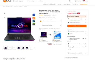 ASUS ROG Strix Scar 16 2023 G634JZ-N4004 Intel Core i9-13980HX 32GB 1TB SSD RTX 4080 16" por 2,299€