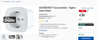 Silvercrest tussenstekker (Zigbee Smart Home) voor €4,50 bij Lidl