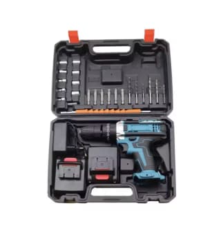 Set de Taladro Percutor Inalambrico + 2 Baterias 21V 1,5 Ah 25+3 Ajuste de Par 2 Velocidades por solo 20,90€