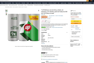 4 UP Refresco cero de lima y limón sin azúcares y sin calorías pack de 9 latas de 330 ml por solo 10,05€