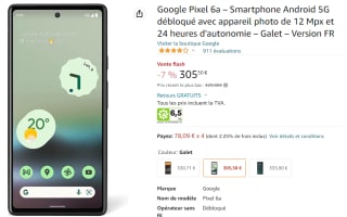 Google Pixel 6a 5G 128GB por 305€