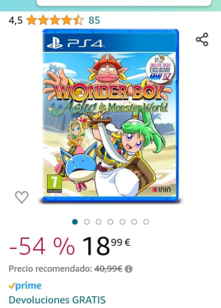 Wonder Boy. Asha in Monster World PS4 por 18,99€.