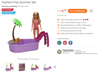 Fashion Pop Summer Set voor €4 bij Lobbes
