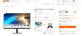 Monitor Curvo de Oficina Full HD de 23,6'' m arca MSI Pro MP2422C por 94€