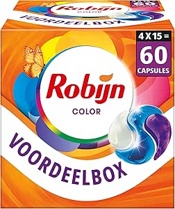 Robijn Classics Color 3-in-1 Wascapsules - 4 x 15 wasbeurten - 60 capsules voor €12,73 bij Amazon
