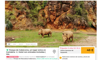 Santander 1 noche entrada Parque Cabarceno + estancia hotel por 40€