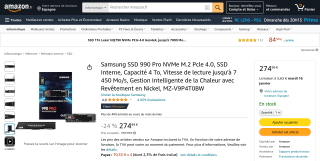 SSD Samsung 990 PRO 4TB por 274,99€