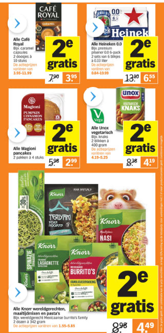 Albert Heijn Hamsterweken veel producten de 2de gratis