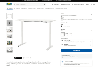 Escritorio BEKANT elevable blanco 160x80cm por 299€