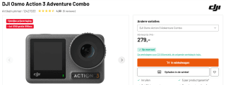 DJI Osmo Action 3 - Adventure Combo voor €279 bij Kamera Express