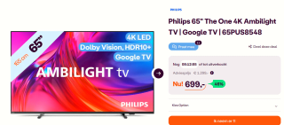 Philips 50PUS8548/12 The One 4K Ambilight Smart TV voor €499 bij iBOOD