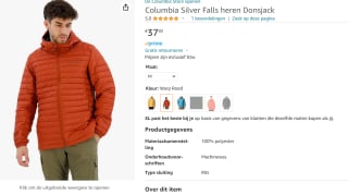 Columbia Silver Falls heren Donsjack voor €37,93 bij Amazon