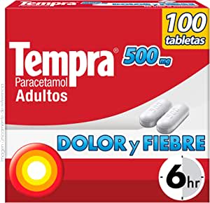 Paracetamol Tempra 500g x 100 unidades por $286.30 en Amazon