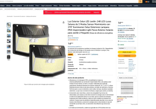 2 Unidades Luces solares led CZHHMART LIP65 Impermeable Light por solo 7,49€