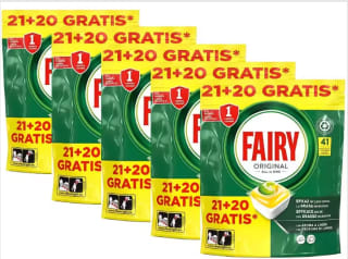 5ud FAIRY Pastillas lavavajillas Original All in one 20+21 - 205 pastillas en total por 27,86€