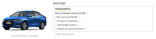 Chevrolet Onix 2024 a 24MSI por $295,400