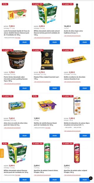 Recopilación -70% de Descuento en la Segunda Unidad desde Carrefour.