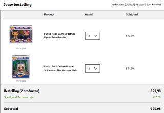 Funko Pop!s 2e aan halve prijs bij Kruidvat