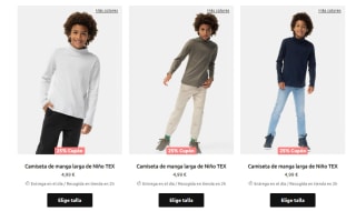 Descuento de -25% en ropa adulto infantil y bebé (acumulable)