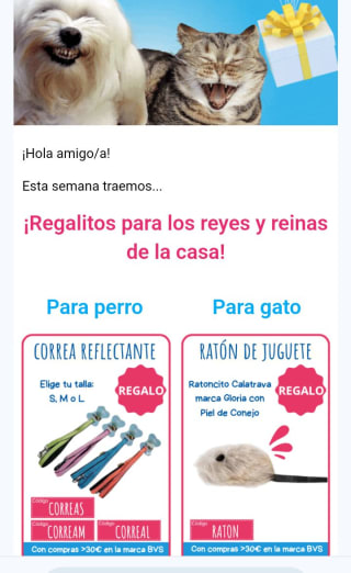 Regalo para perro y gato por compras +30€
